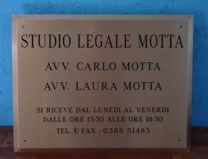 targhe studio avvocato - Timbrificio Zetti Pavia