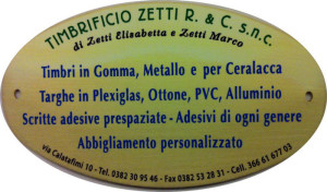 targa porta - Timbrificio Zetti Pavia
